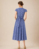 Women's Woven Polyester Midi Dresses - RIHOAS