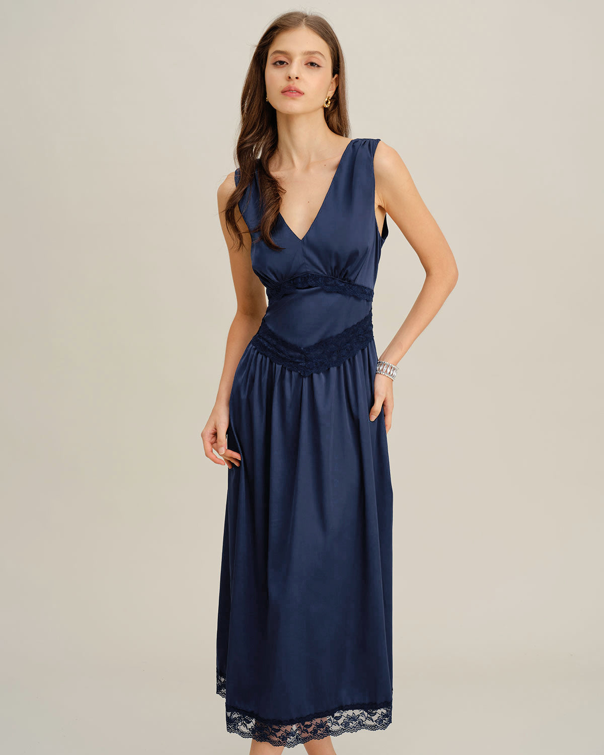 Women's Woven Polyester Midi Dresses Dresses - RIHOAS