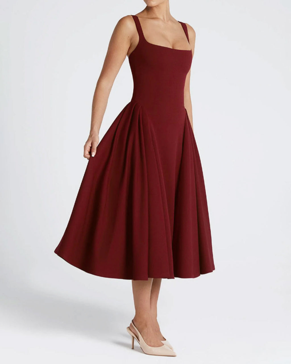 Women's Woven Polyester Midi Dresses Dresses - RIHOAS