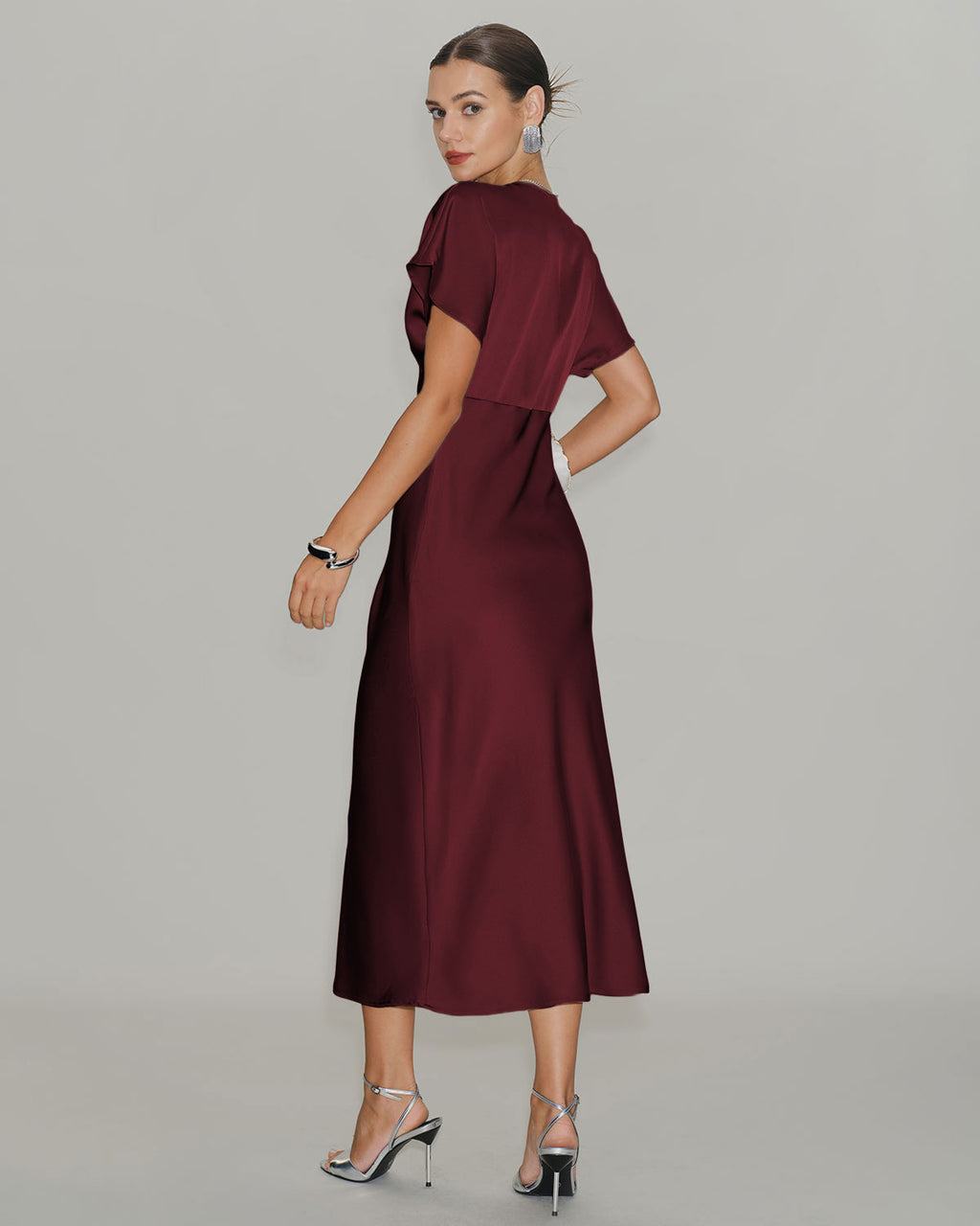 Women's Woven Polyester Midi Dresses Dresses - RIHOAS