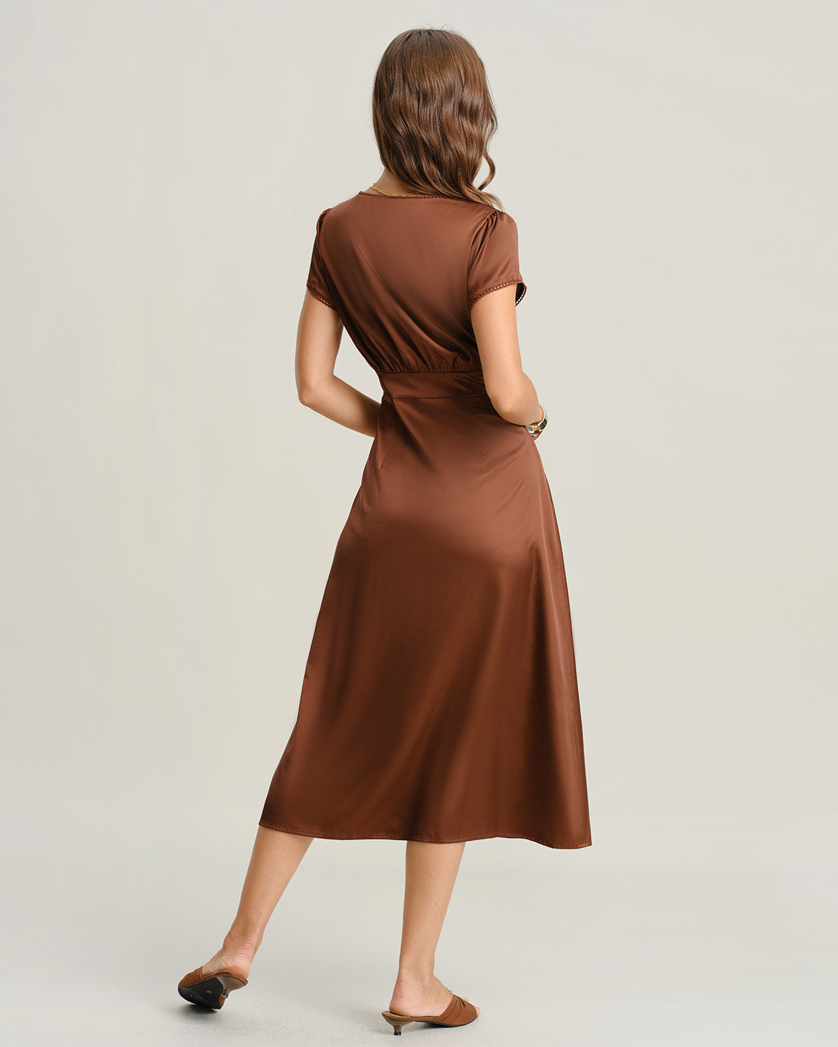 Women's Woven Polyester Midi Dresses Dresses - RIHOAS