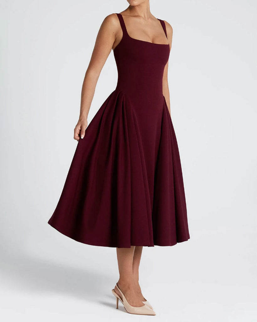 Women's Woven Polyester Midi Dresses Dresses - RIHOAS