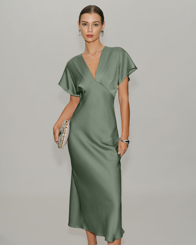 Women's Woven Polyester Midi Dresses Dresses - RIHOAS