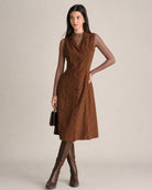 Women's Woven Polyester Midi Dresses - RIHOAS