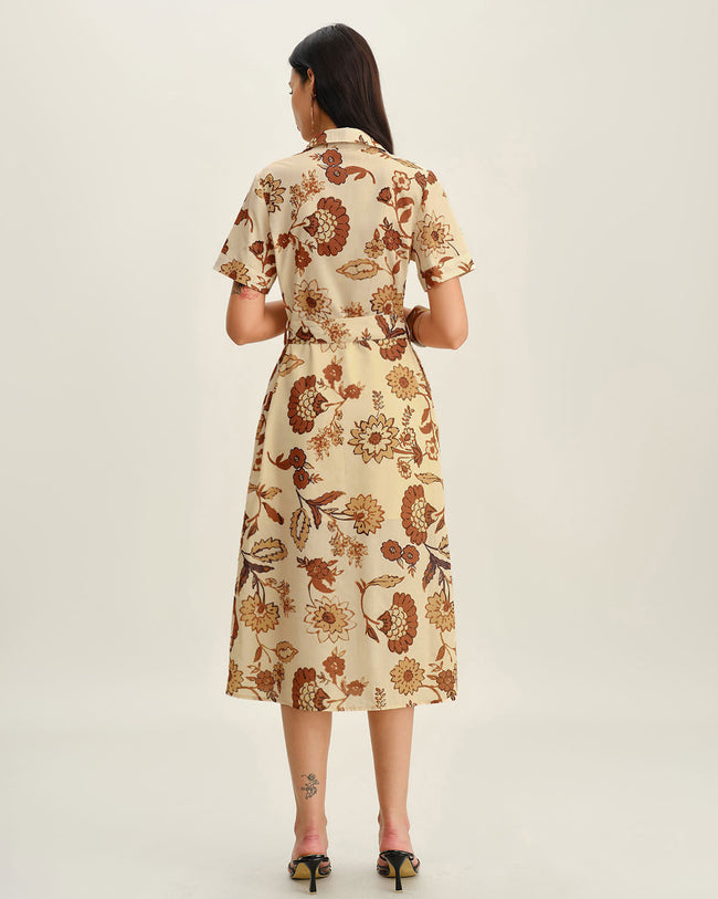 Women's Woven Polyester Midi Dresses Dresses - RIHOAS