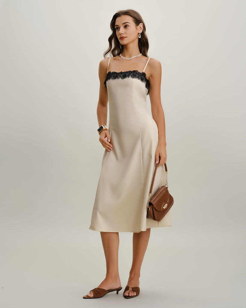 Women's Woven Polyester Midi Dresses Dresses - RIHOAS