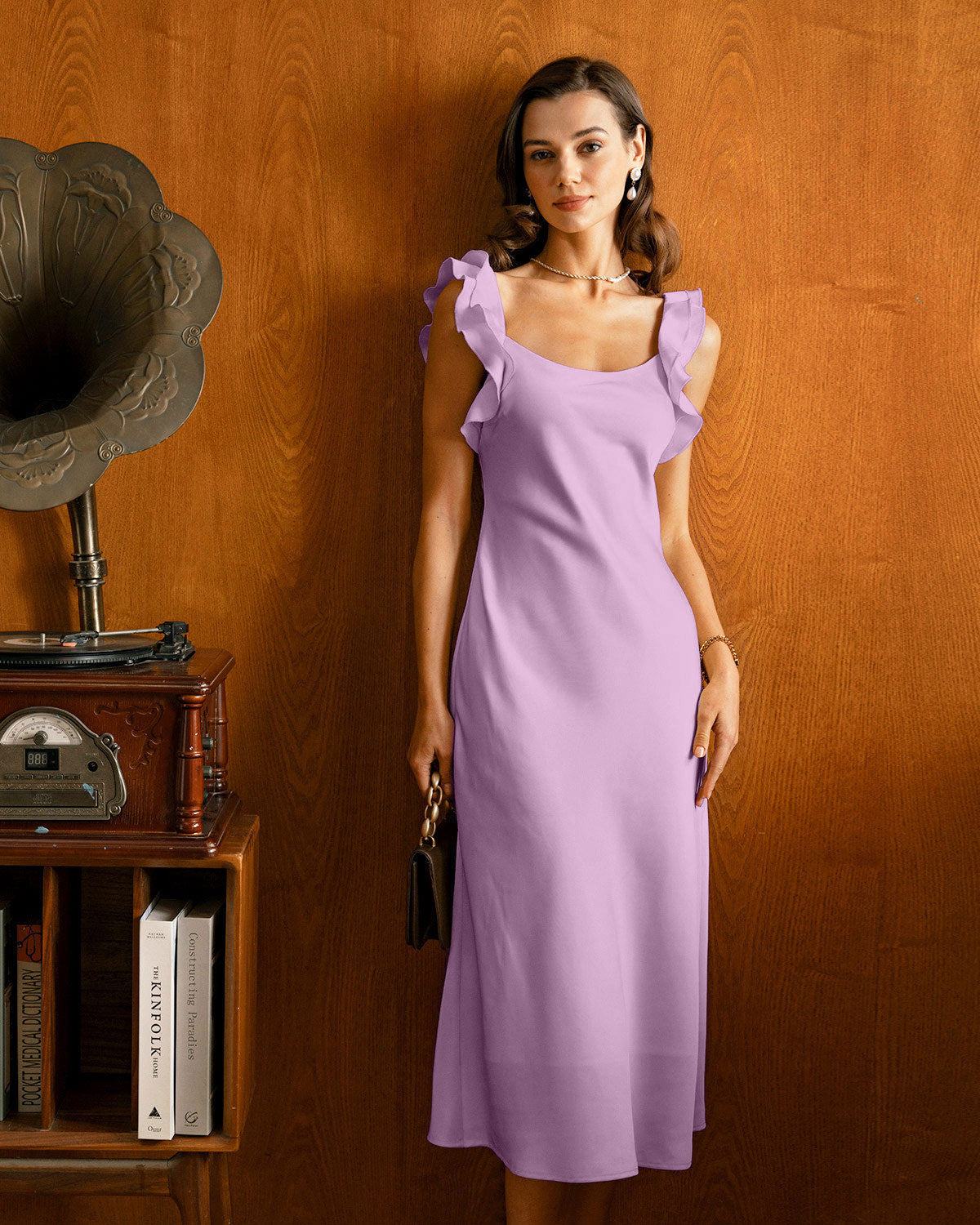 Purple Ruffle Slip Midi Dress & Reviews - Purple - Dresses | RIHOAS Purple Ruffle Slip Midi Dress & Reviews - Purple - Dresses | RIHOAS