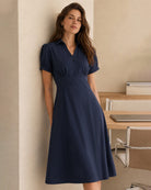Women's Woven Polyester Midi Dresses - RIHOAS