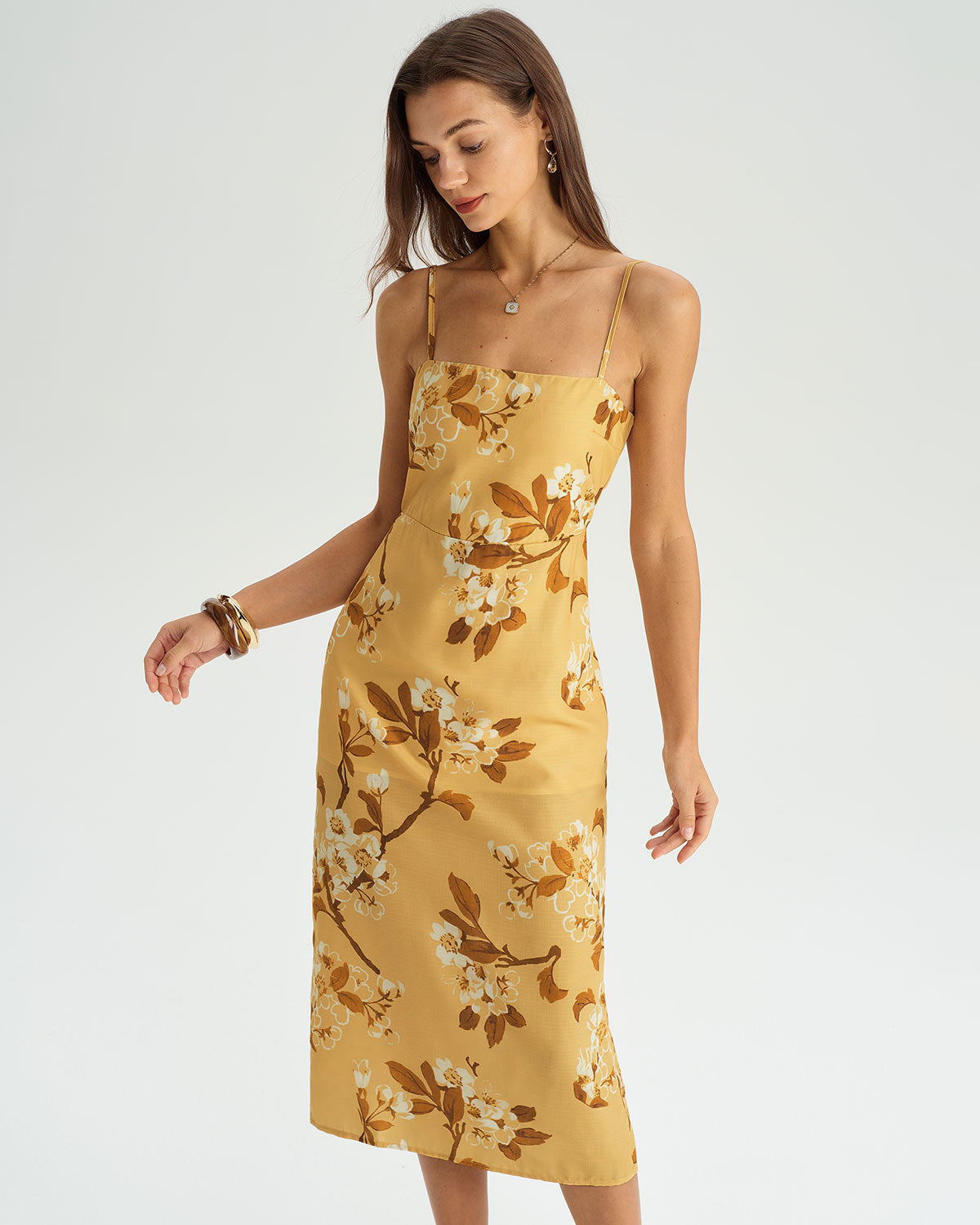 Women's Woven Polyester Midi Dresses Dresses - RIHOAS