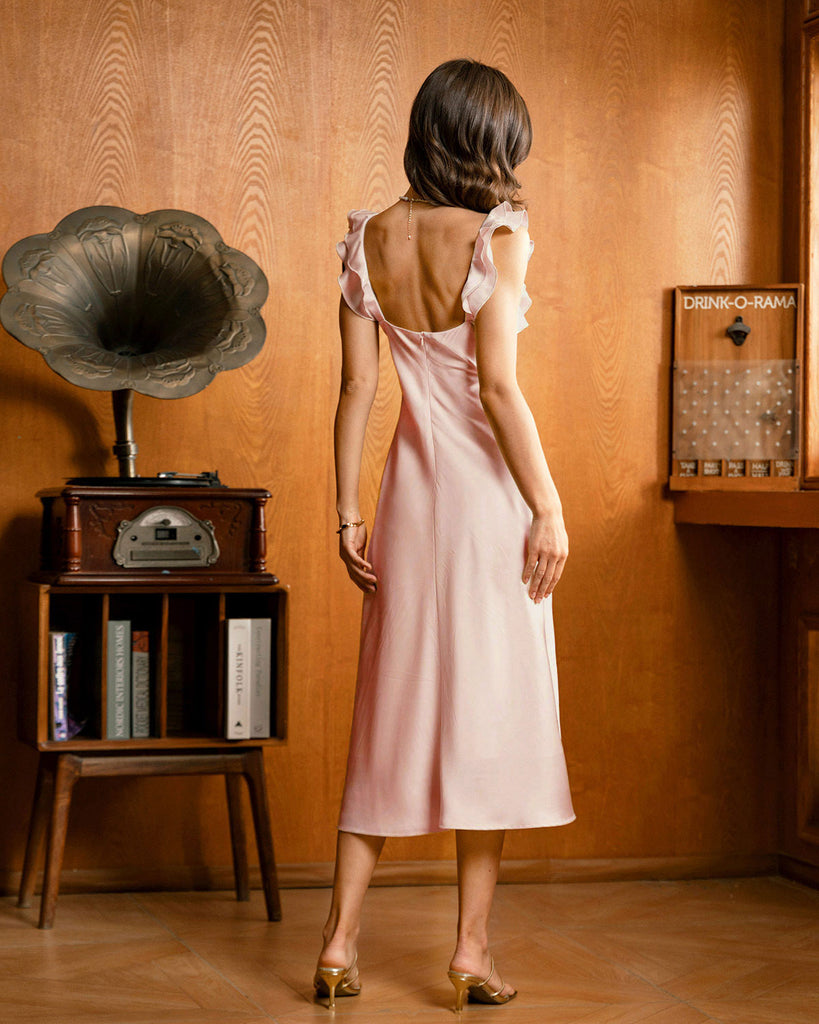 Women's Woven Polyester Midi Dresses Dresses - RIHOAS