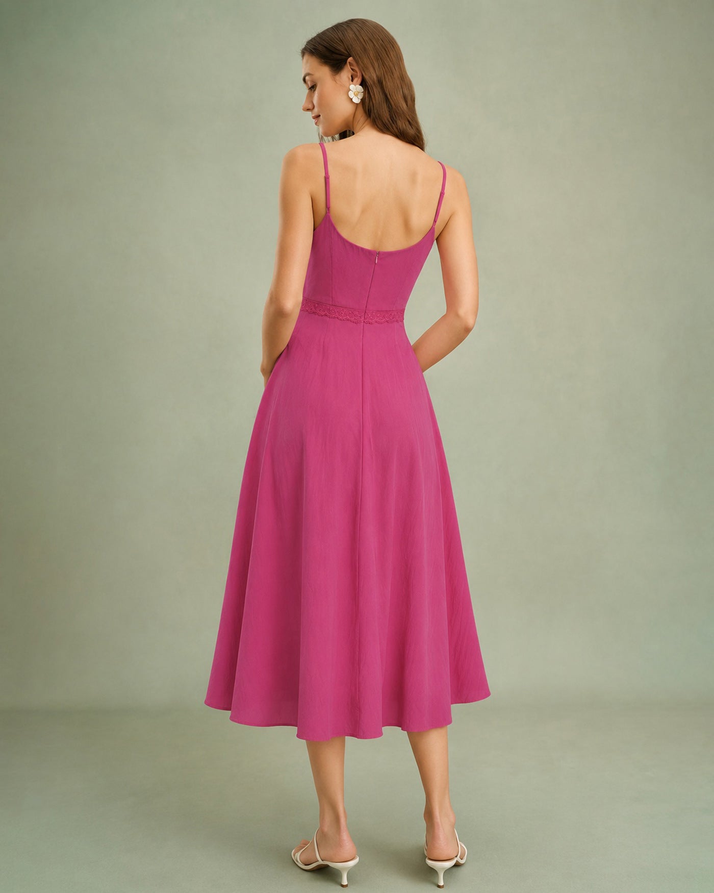 Women's Woven Polyester Midi Dresses Dresses - RIHOAS
