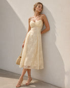 Women's Woven Polyester Midi Dresses - RIHOAS