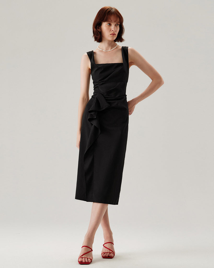 Women's Woven Polyester Midi Dresses Dresses - RIHOAS