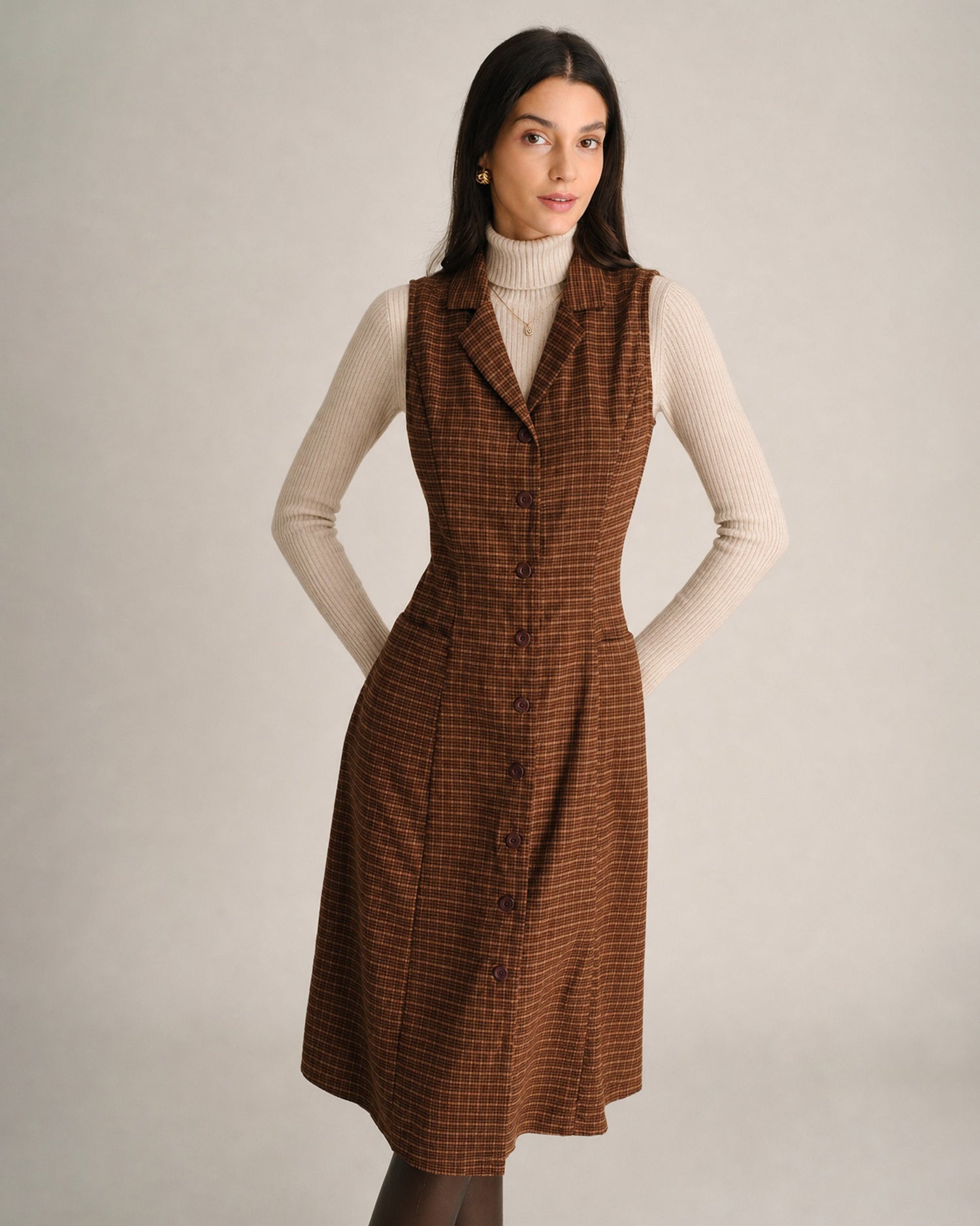 Women's Woven Polyester Midi Dresses - RIHOAS