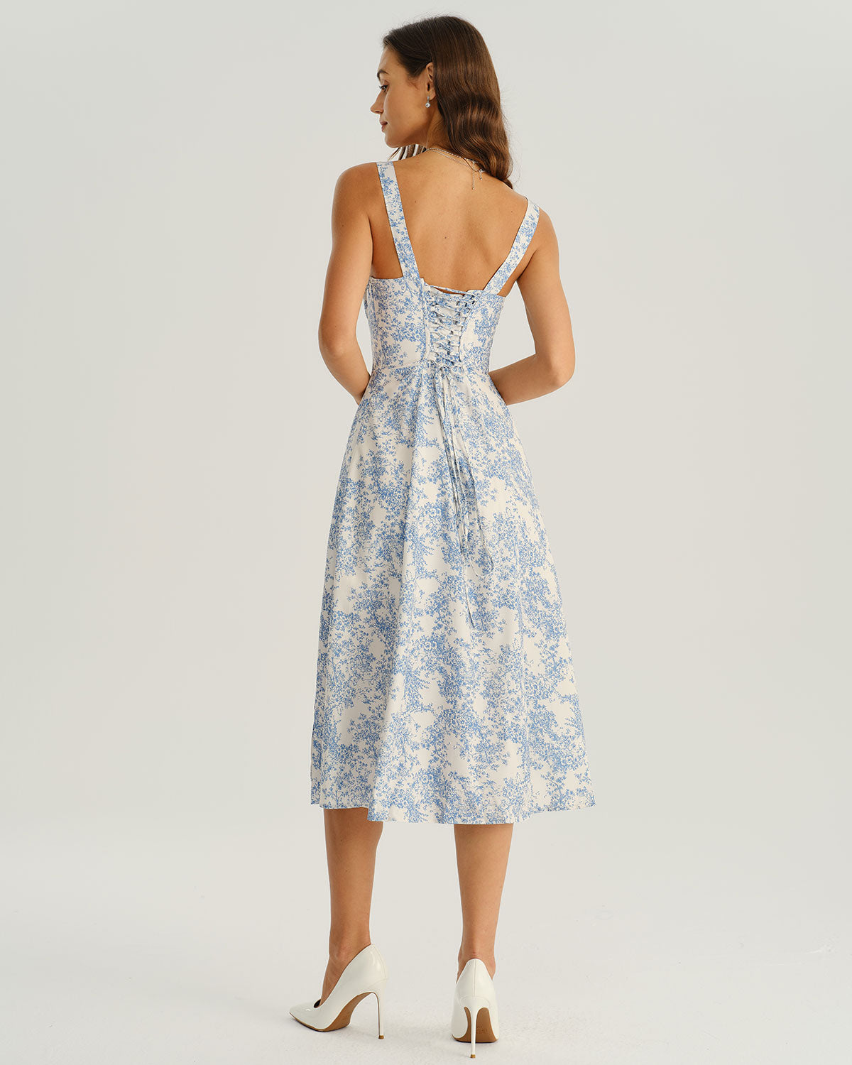 Blue Floral Ruched Slip Midi Dress & Reviews - Blue - Dresses | RIHOAS Blue Floral Ruched Slip Midi Dress & Reviews - Blue - Dresses | RIHOAS