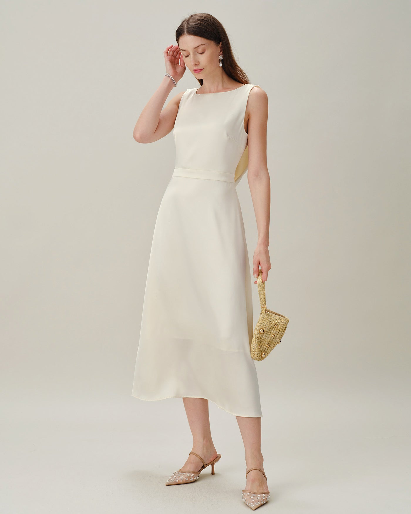 Women's Woven Polyester Midi Dresses Dresses - RIHOAS