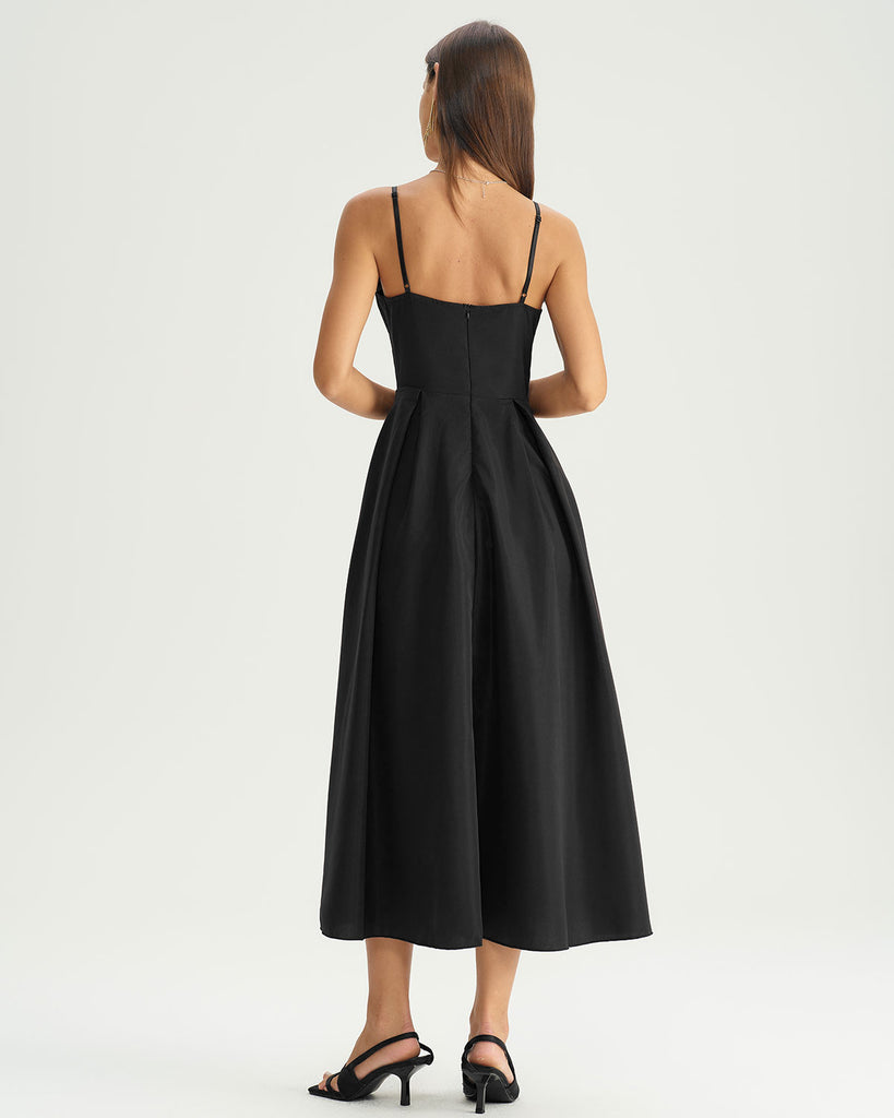 Women's Woven Polyester Midi Dresses Dresses - RIHOAS