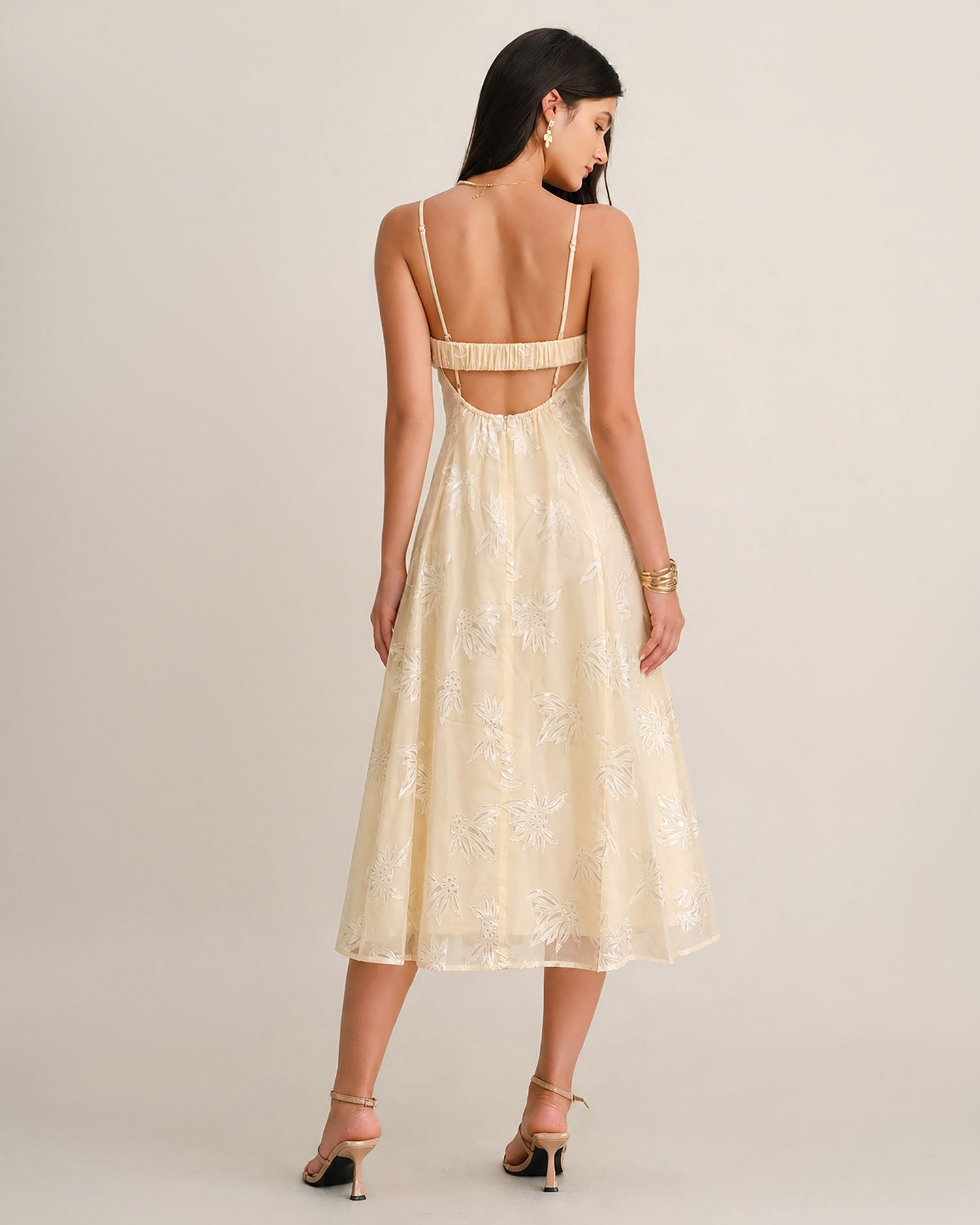 Women's Woven Polyester Midi Dresses - RIHOAS - 04
