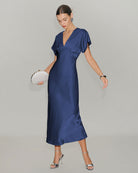 Women's Woven Polyester Midi Dresses Dresses - RIHOAS