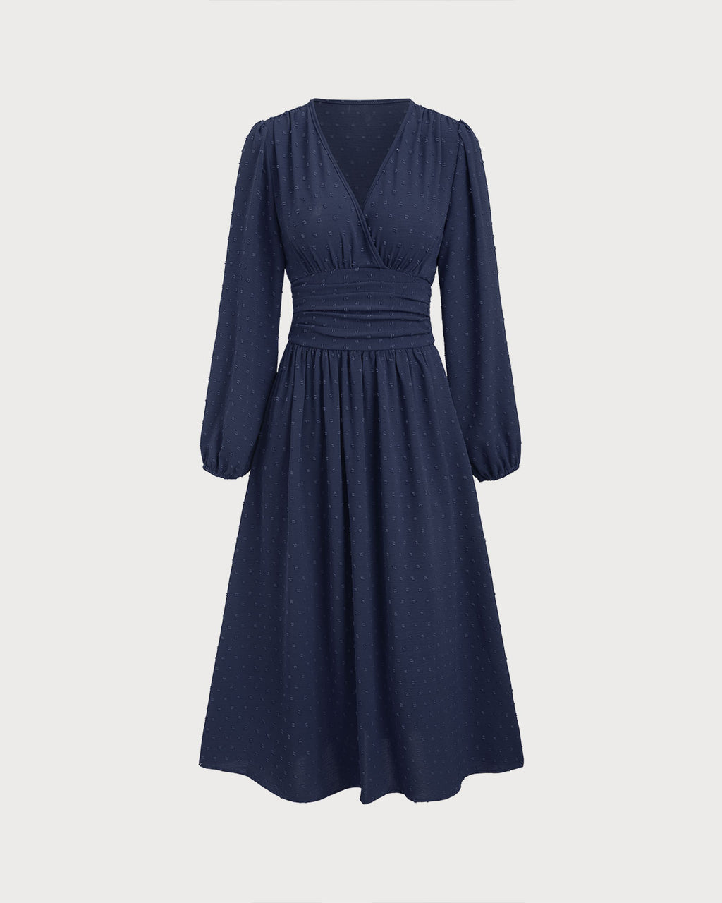 Women's Woven Polyester Midi Dresses Navy Dresses - RIHOAS