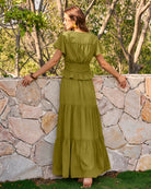 Women's Woven Polyester Midi Skirt Bottoms - RIHOAS