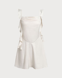 Women's Woven Polyester Mini Dress Apricot Dresses - RIHOAS