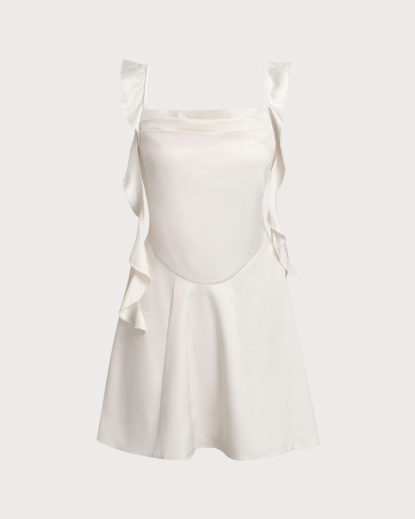 Women's Woven Polyester Mini Dress Apricot Dresses - RIHOAS