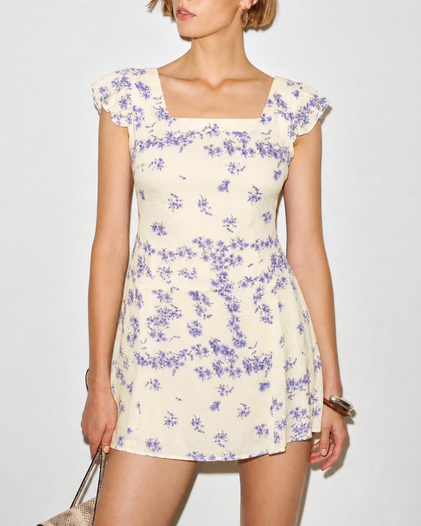 Women's Woven Polyester Mini Dress Apricot Dresses - RIHOAS