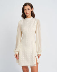 Women's Woven Polyester Mini Dress Beige Dresses - RIHOAS
