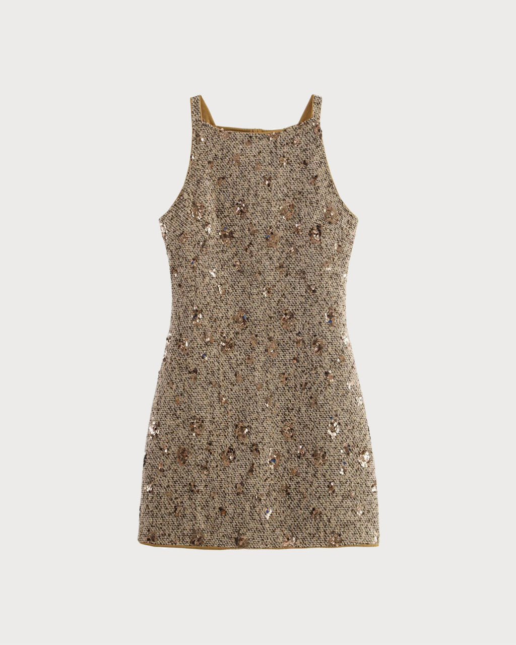 Women's Woven Polyester Mini Dress Beige Dresses - RIHOAS