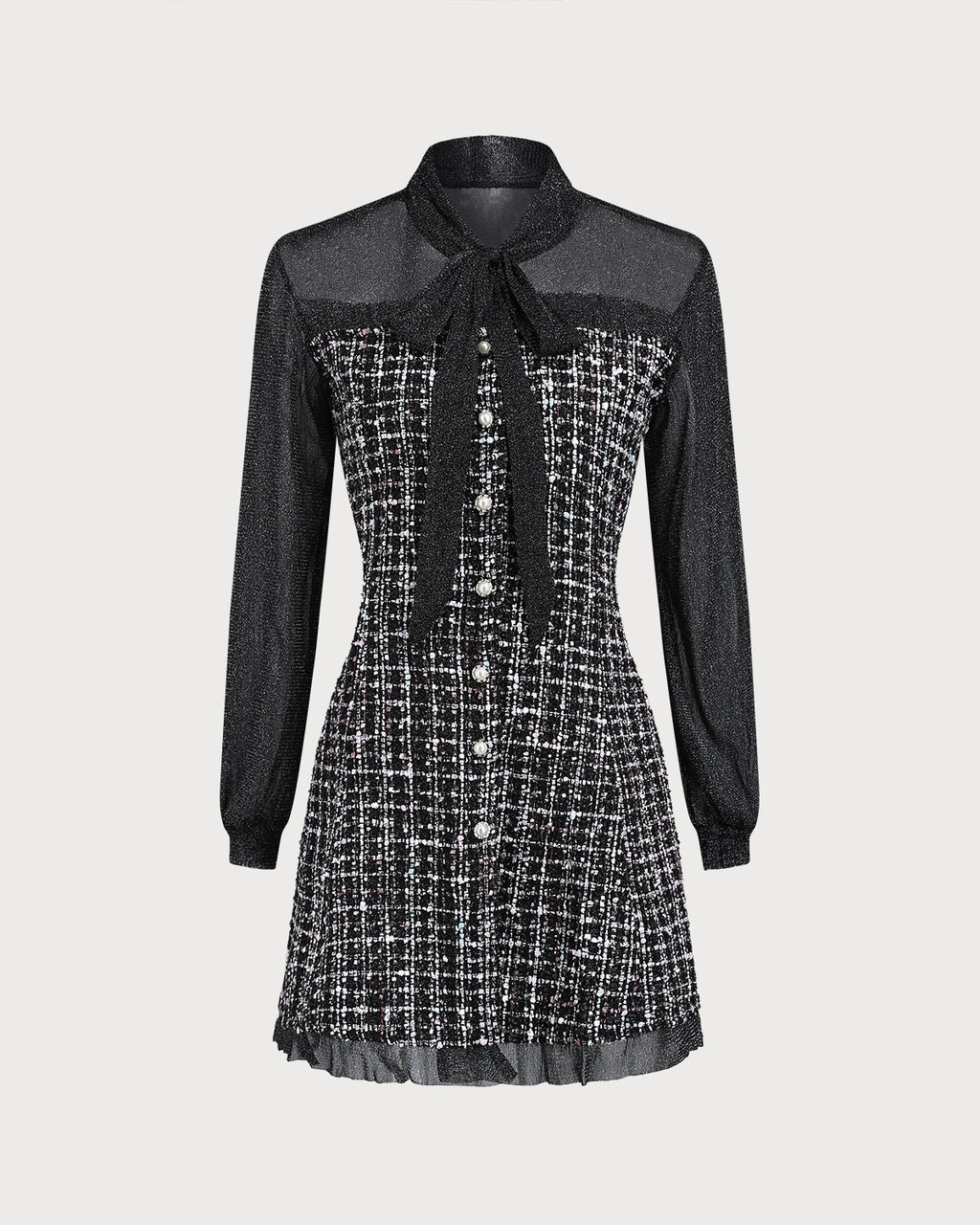 Women's Woven Polyester Mini Dress Black Dresses - RIHOAS