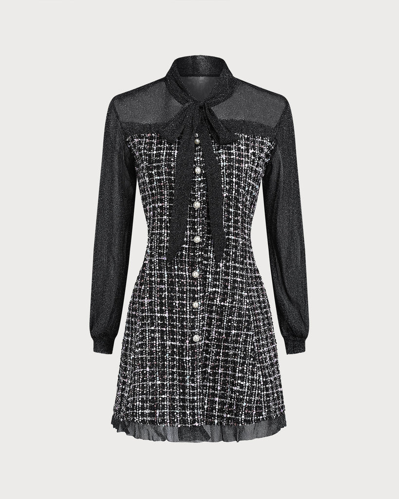 Women's Woven Polyester Mini Dress Black Dresses - RIHOAS