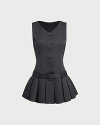Women's Woven Polyester Mini Dress Black Dresses - RIHOAS