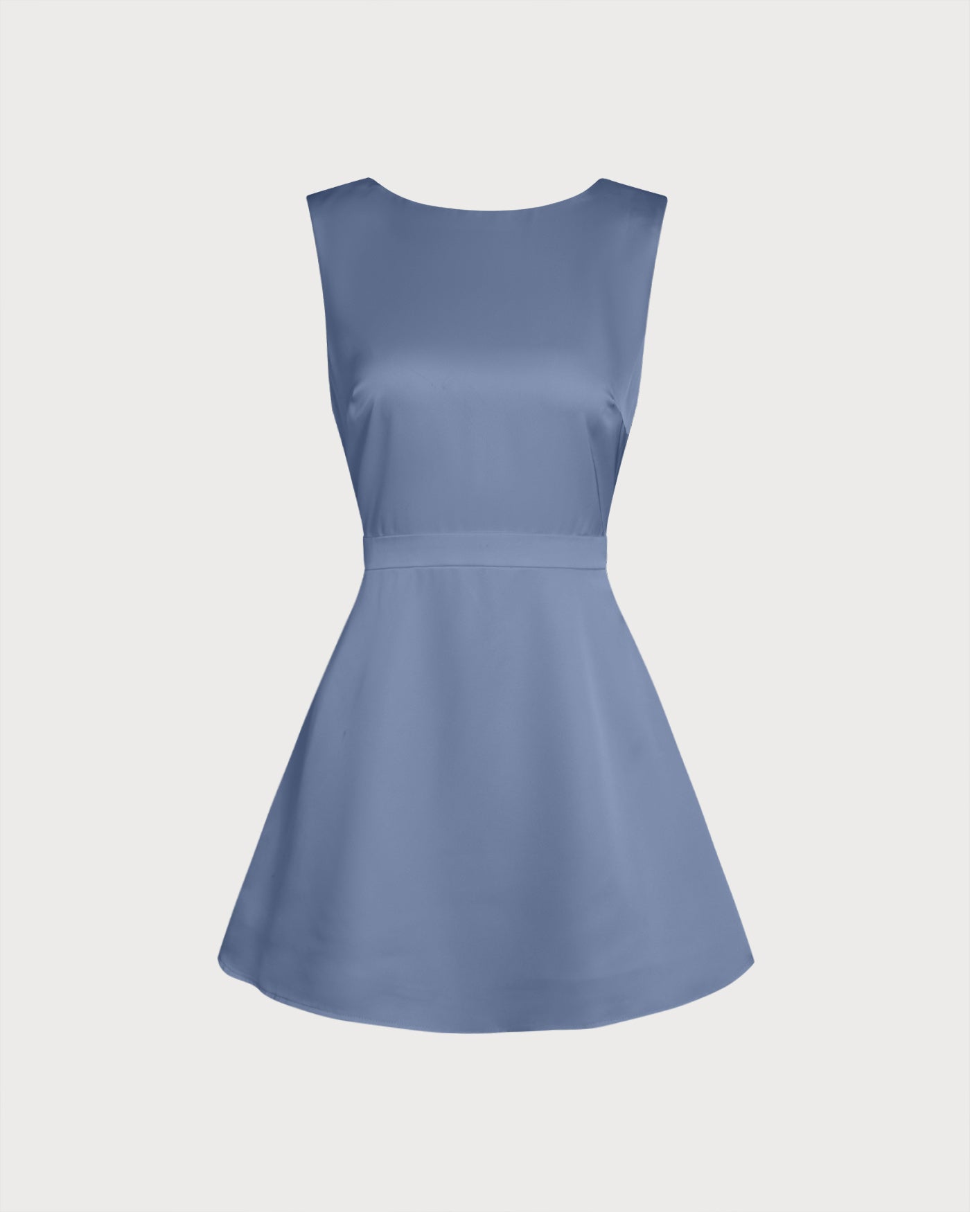 Blue Boat Neck Pearl Satin Mini Dress & Reviews - Black,Green,Blue - Dresses | RIHOAS Blue Boat Neck Pearl Satin Mini Dress & Reviews - Black,Green,Blue - Dresses | RIHOAS