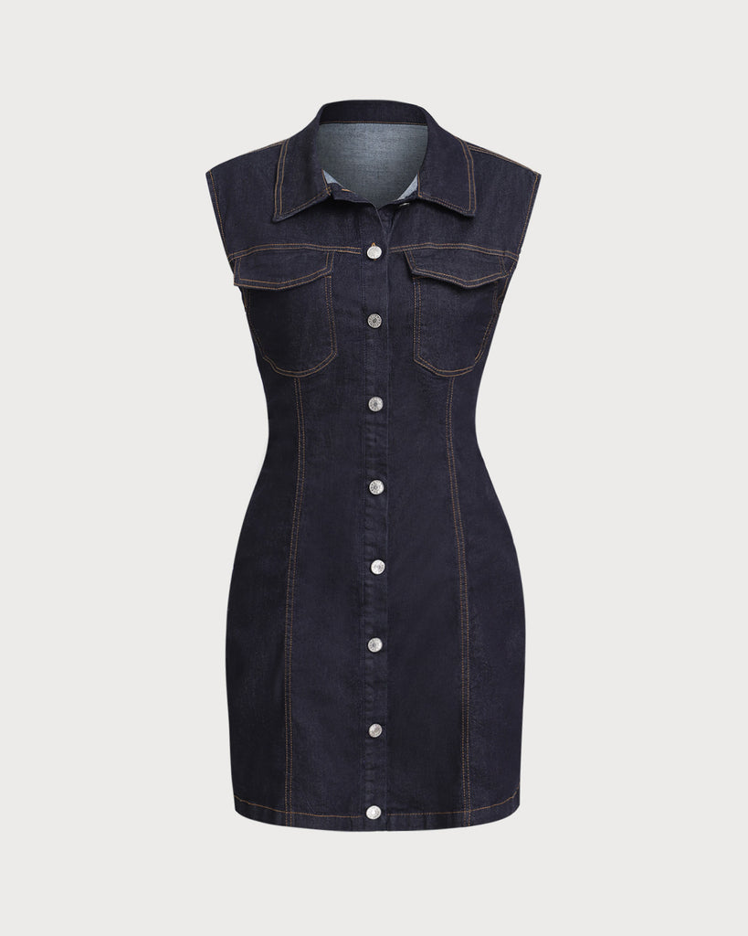 Women's Woven Polyester Mini Dress Blue Dresses - RIHOAS