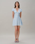 Women's Woven Polyester Mini Dress Blue Dresses - RIHOAS
