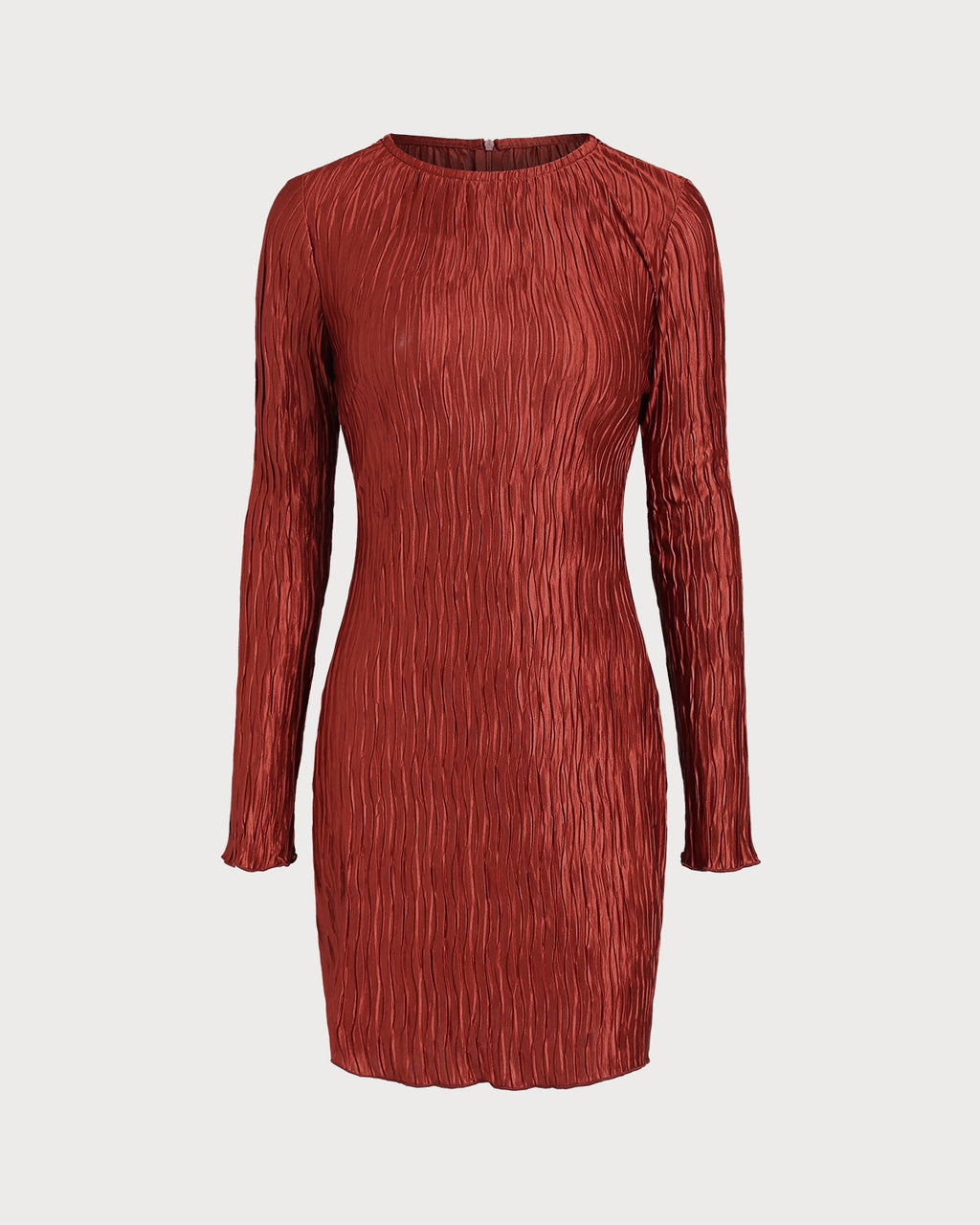Women's Woven Polyester Mini Dress Brick Red Dresses - RIHOAS