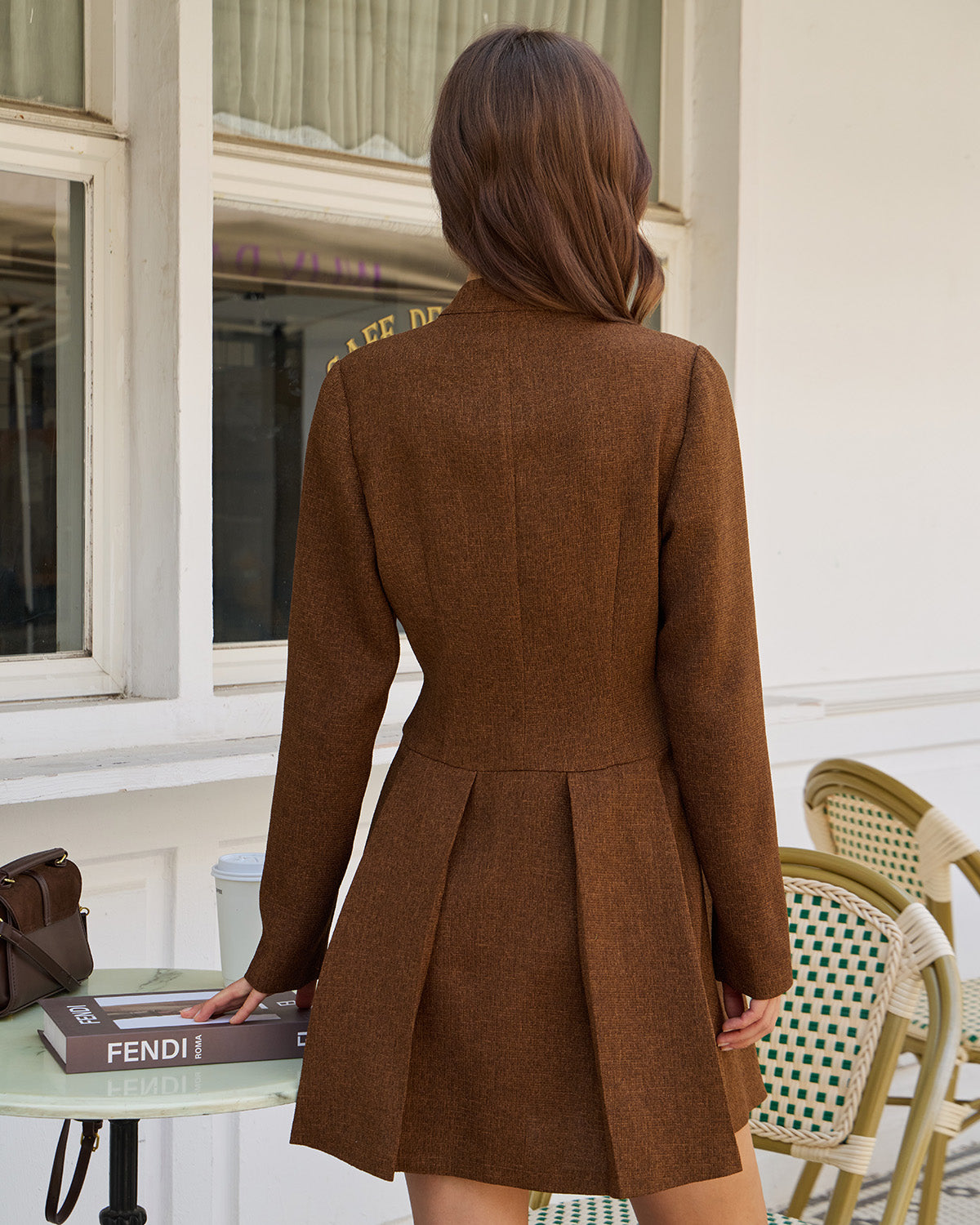Brown Ruched Button A-Line Mini Dress & Reviews - Brown - Dresses | RIHOAS Brown Ruched Button A-Line Mini Dress & Reviews - Brown - Dresses | RIHOAS