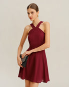 Women's Woven Polyester Mini Dress Dresses - RIHOAS
