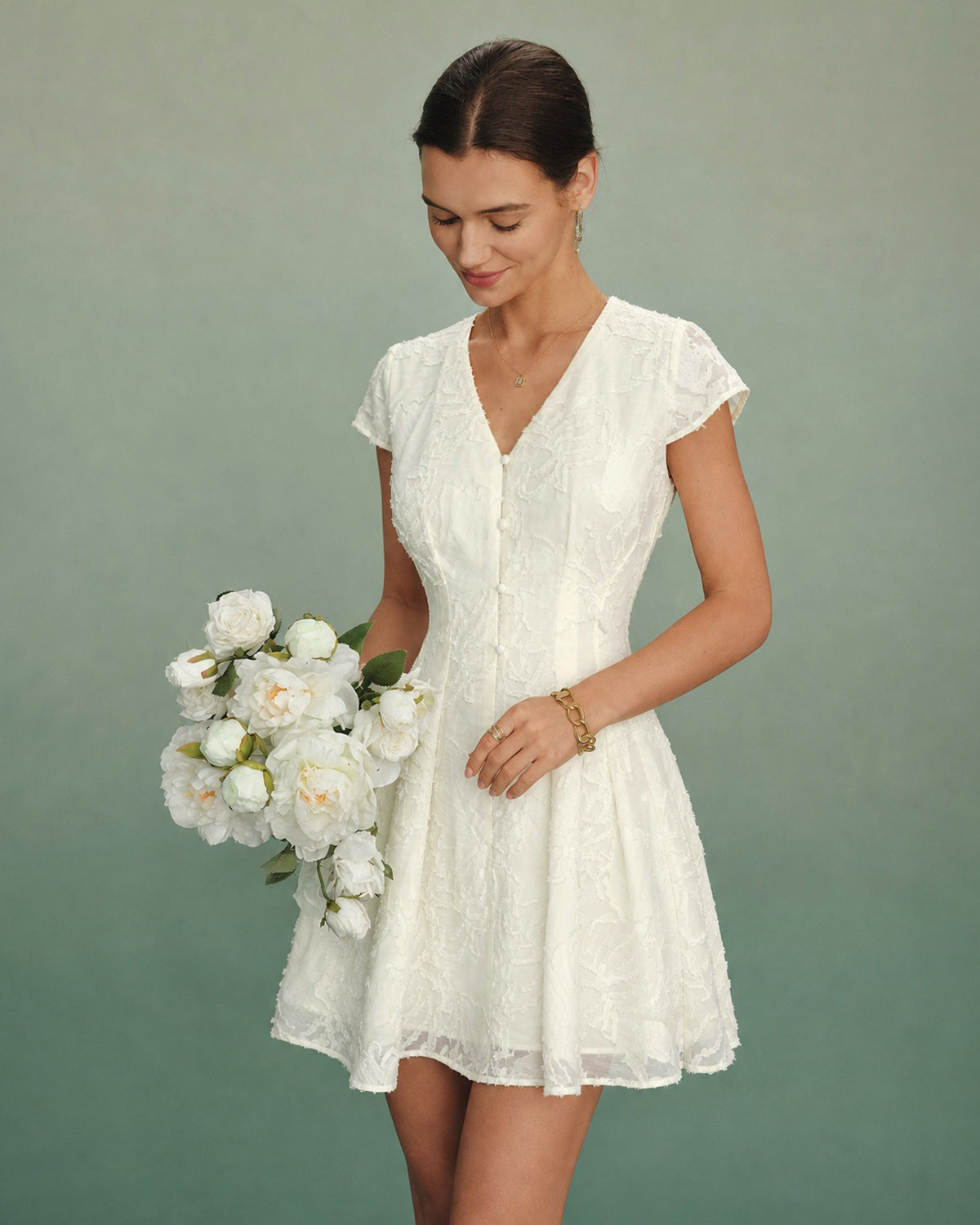 Women's Woven Polyester Mini Dress - RIHOAS