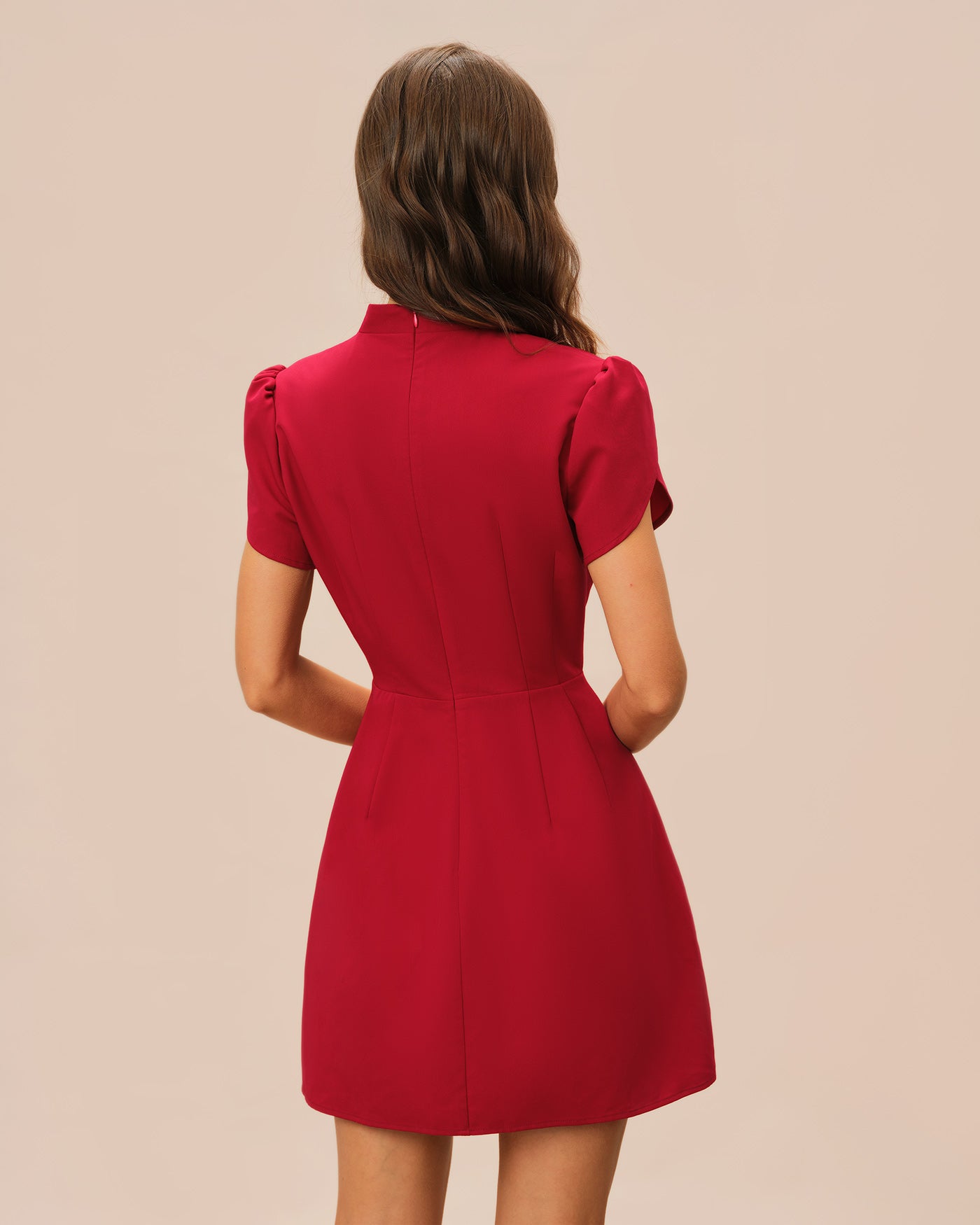 Red Petal Sleeve Mini Dress & Reviews - Red - Dresses | RIHOAS Red Petal Sleeve Mini Dress & Reviews - Red - Dresses | RIHOAS