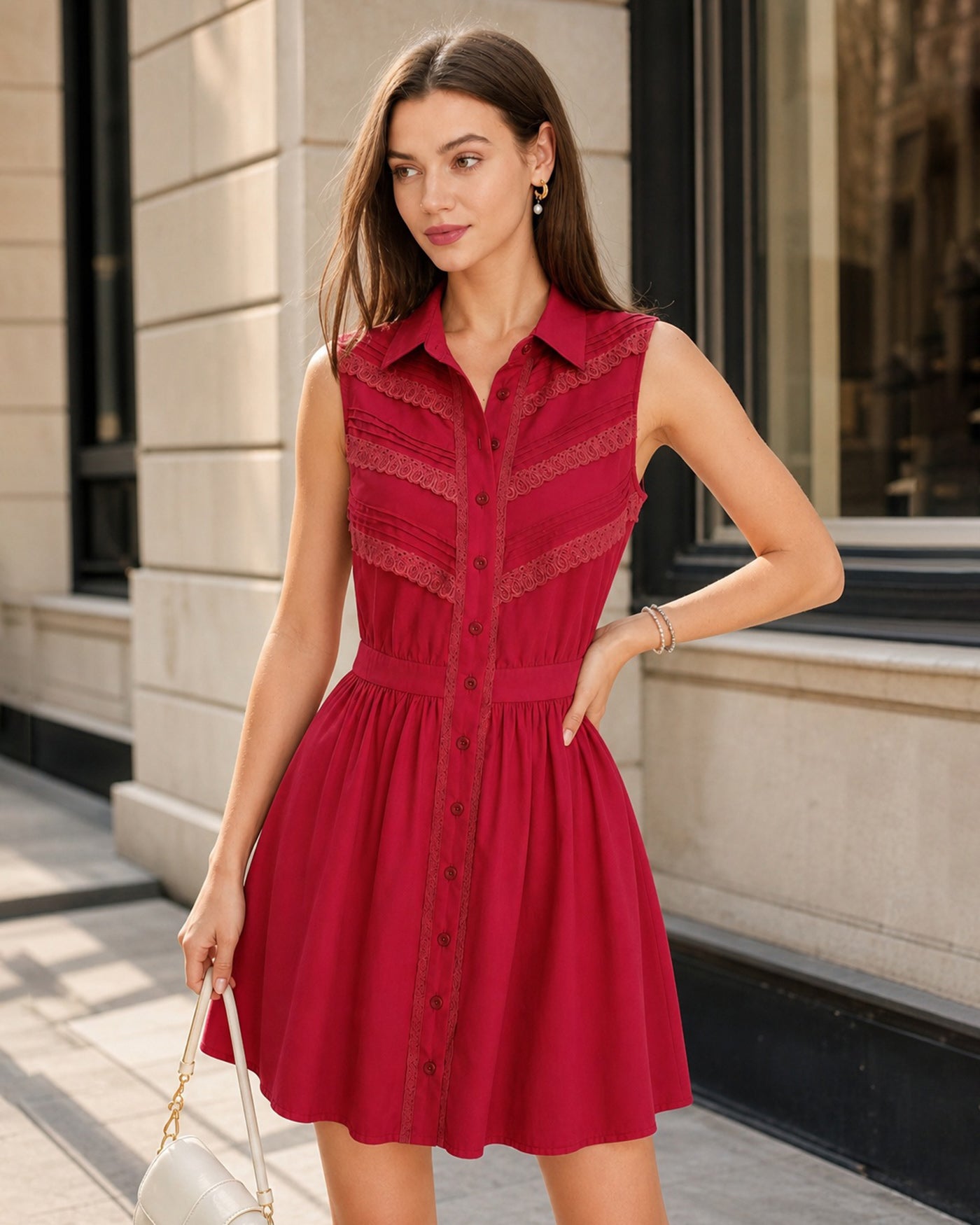Women's Woven Polyester Mini Dress Dresses - RIHOAS