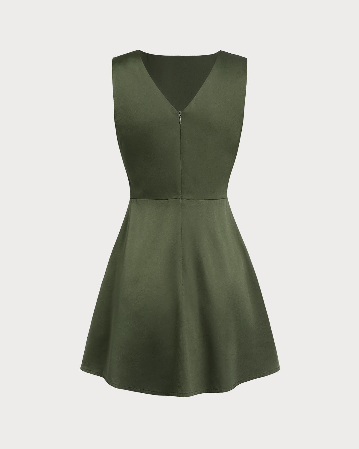 Rihoas Satin Sleeveless Mini Dress, Green / M Rihoas Satin Sleeveless Mini Dress, Green / M