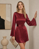 Women's Woven Polyester Mini Dress - RIHOAS