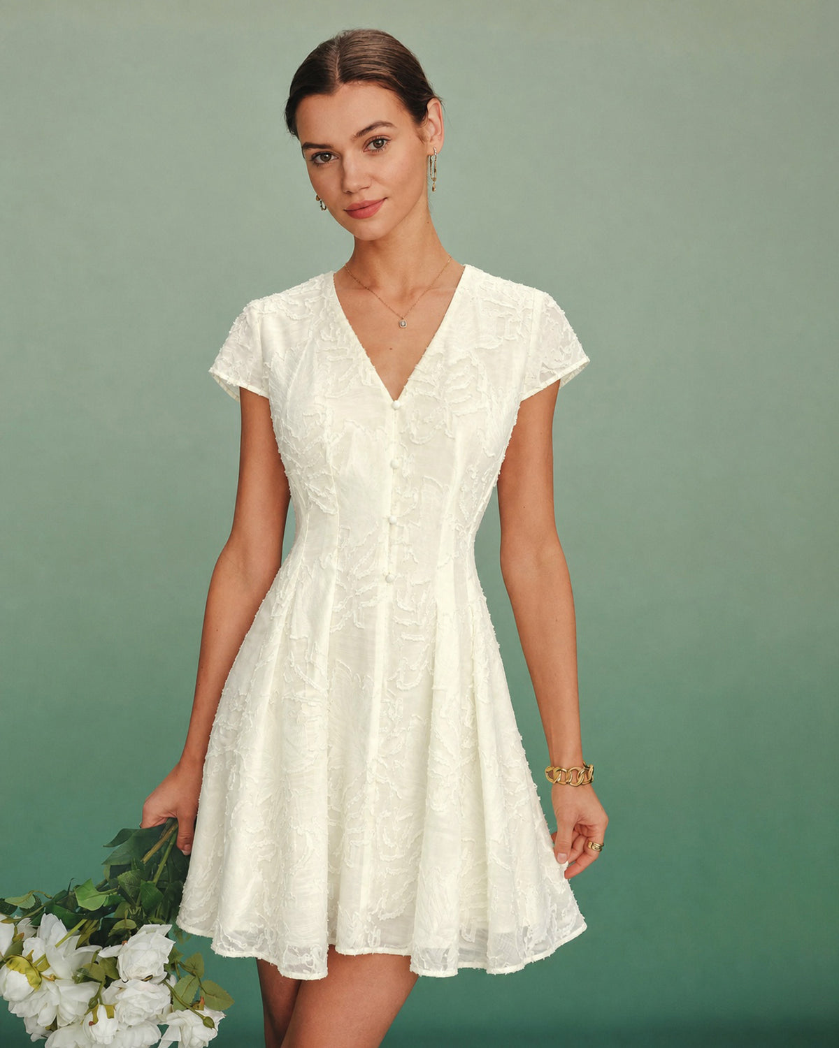 Women's Woven Polyester Mini Dress - RIHOAS