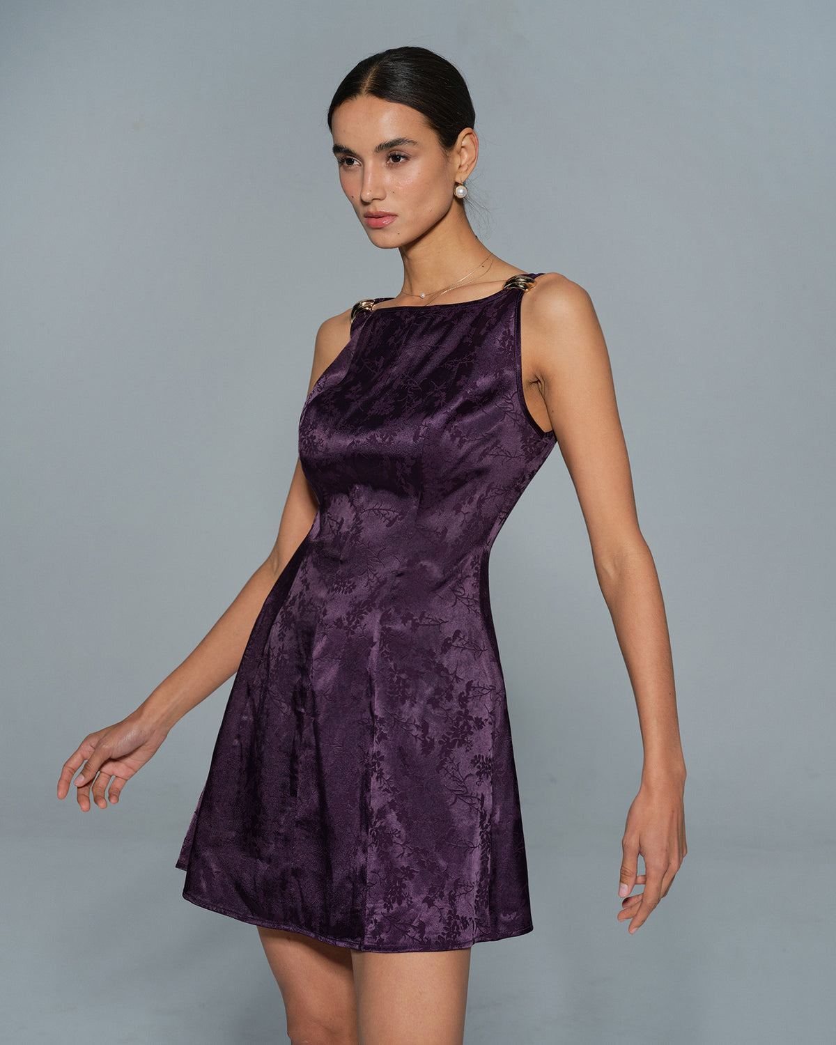 Purple Sleeveless Floral Mini Dress & Reviews - Purple - Dresses Purple Sleeveless Floral Mini Dress & Reviews - Purple - Dresses