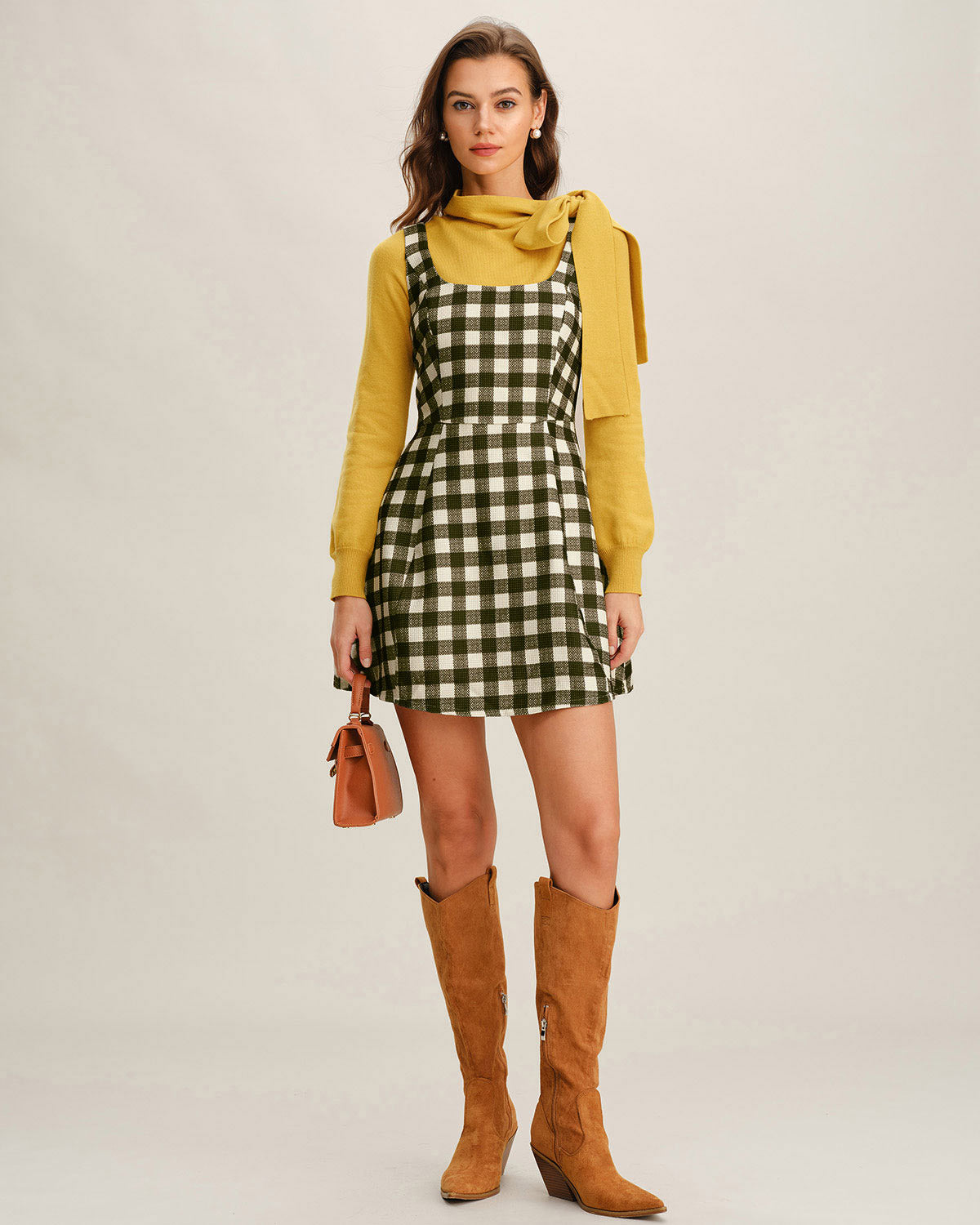 Rihoas Plaid Sleeveless Mini Dress, Green / S Rihoas Plaid Sleeveless Mini Dress, Green / S