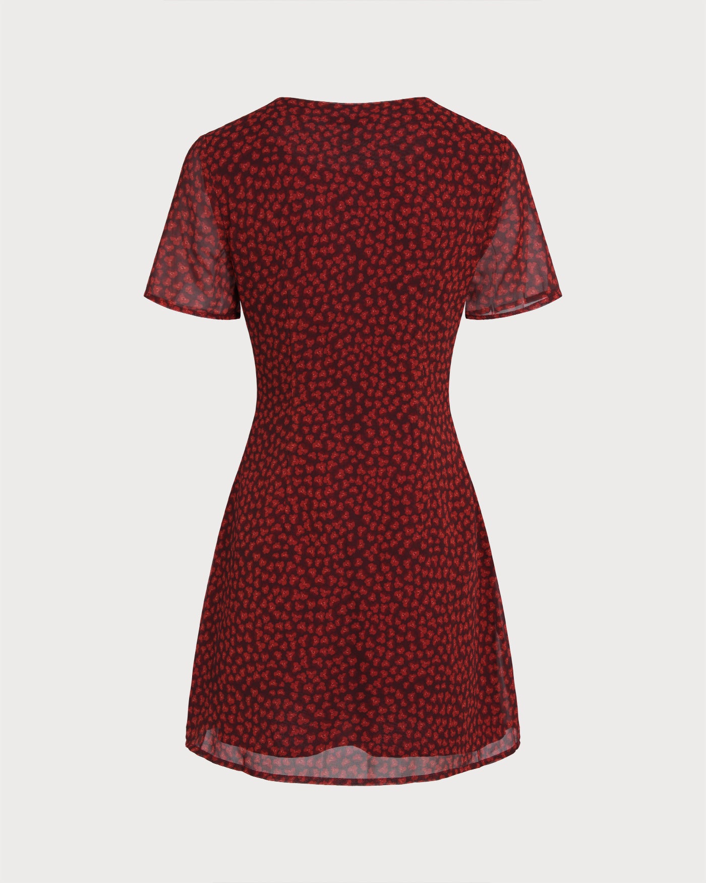 Red Boat Neck Floral Mini Dress & Reviews - Red - Dresses