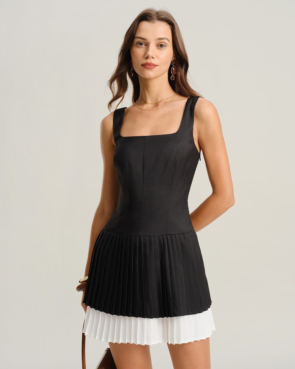 Rihoas Women's Contrast A-Line Slip Mini Dress, Black / L Rihoas Women's Contrast A-Line Slip Mini Dress, Black / L