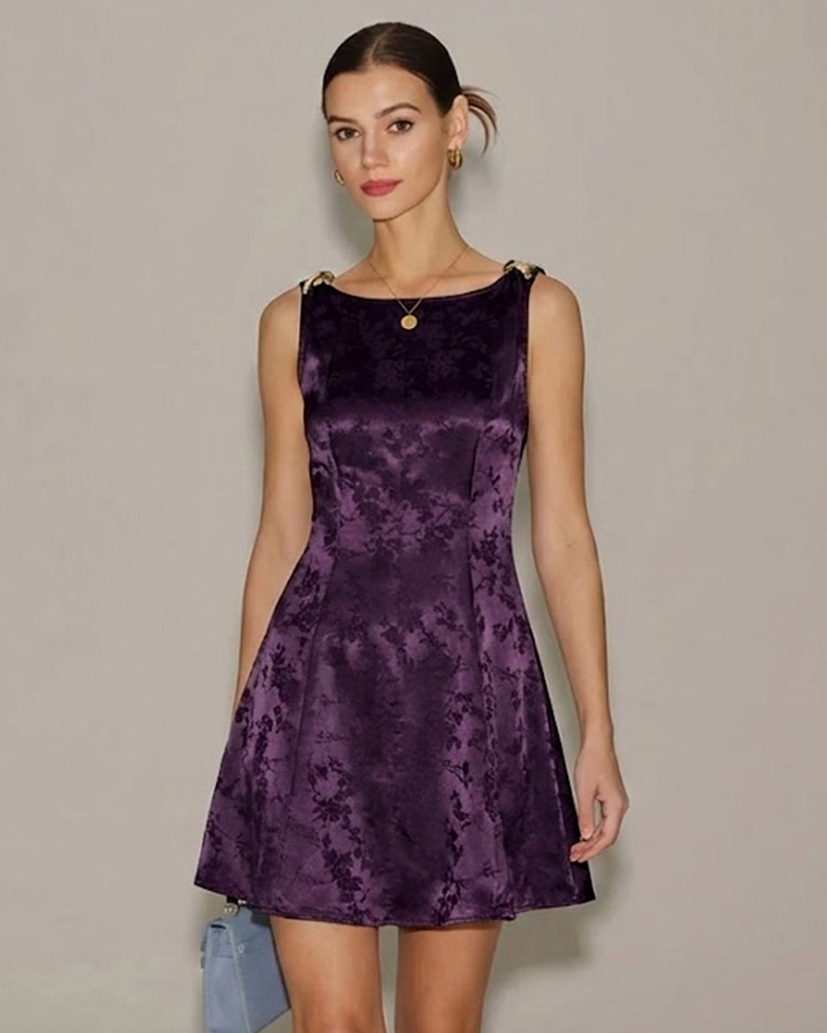 floral purple mini dress Rihoas Sleeveless Floral Mini Dress for Women, Purple / S